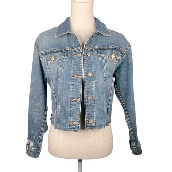 Joe's for Taylor Hill Denim Classic 90's Y2K Distressed Jean Jacket Size XS - Picture 1 of 7